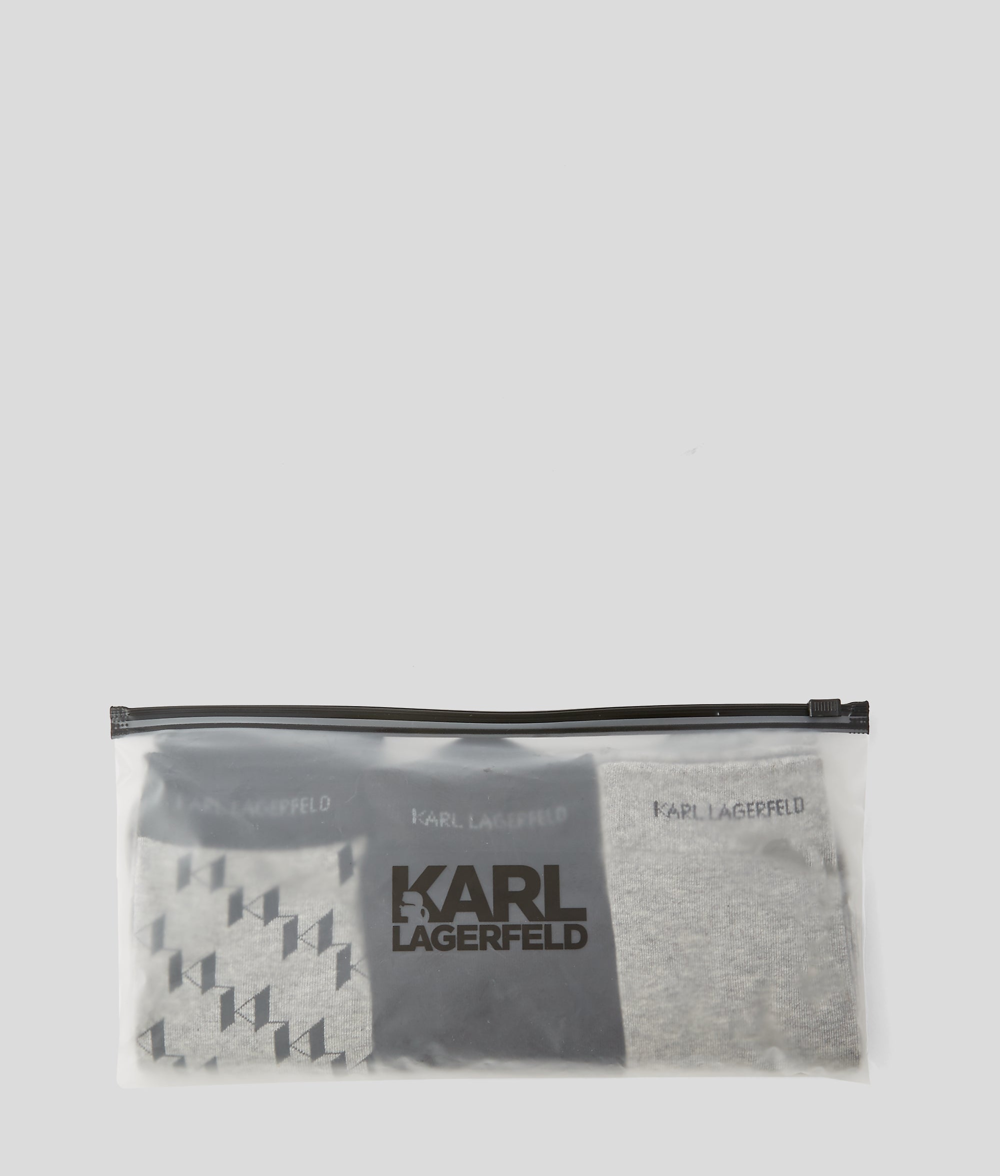 Karl Lagerfeld K Monogram 3 Pack Socks Set In Grey & Black