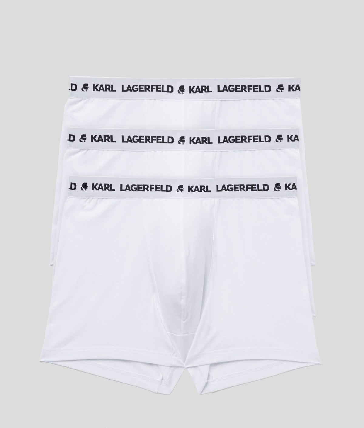 Karl Lagerfeld Mens 3 Pack Logo Trunks In White