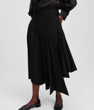 Karl Lagerfeld A1W12031 Pleated Woven Skirt Black