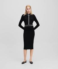 Karl Lagerfeld A1W13027 Logo Knit Dress Black