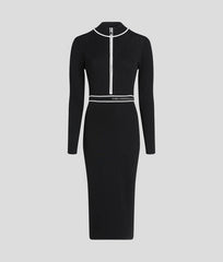 Karl Lagerfeld A1W13027 Logo Knit Dress Black