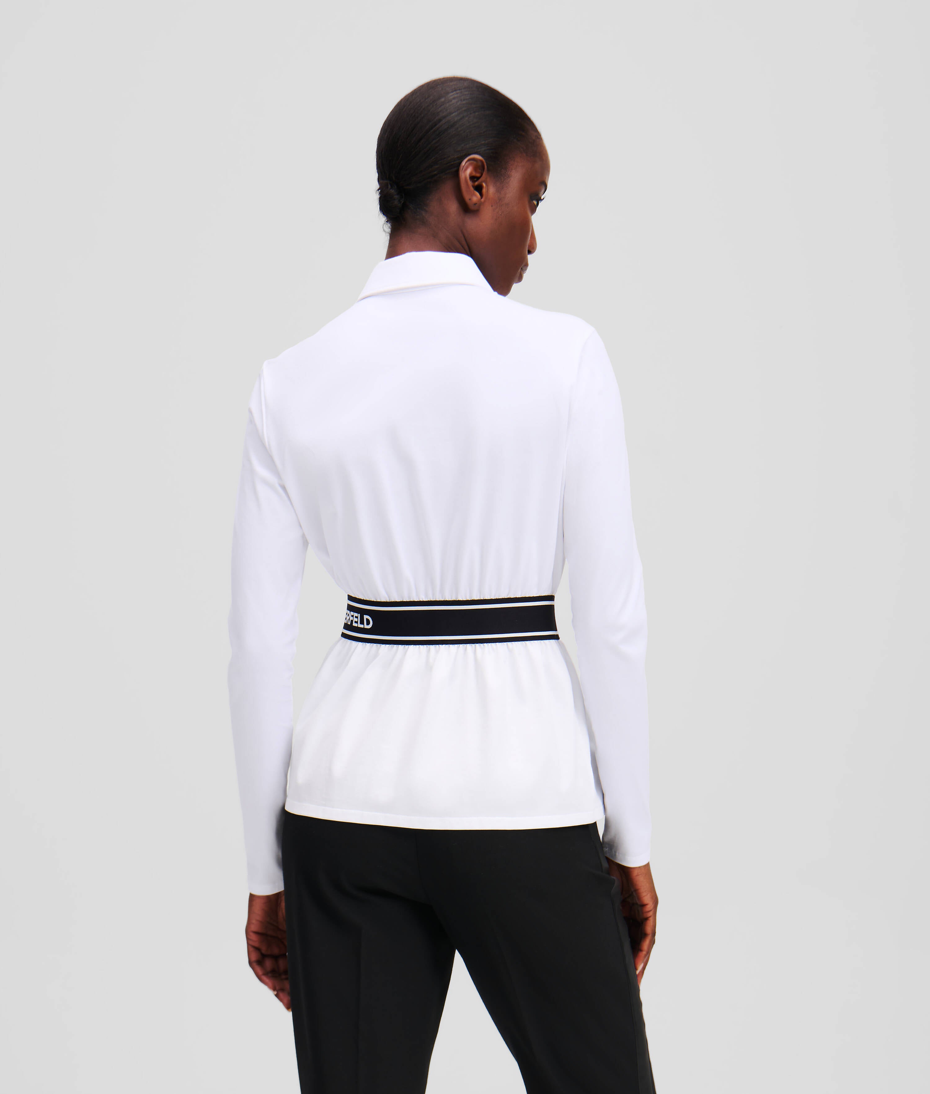 Karl Lagerfeld A1W17067 Jersey Logo Button Down White