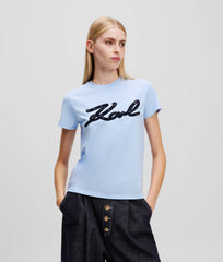 Karl Lagerfeld A1W17117 Boucle Karl Signature Tee Blue