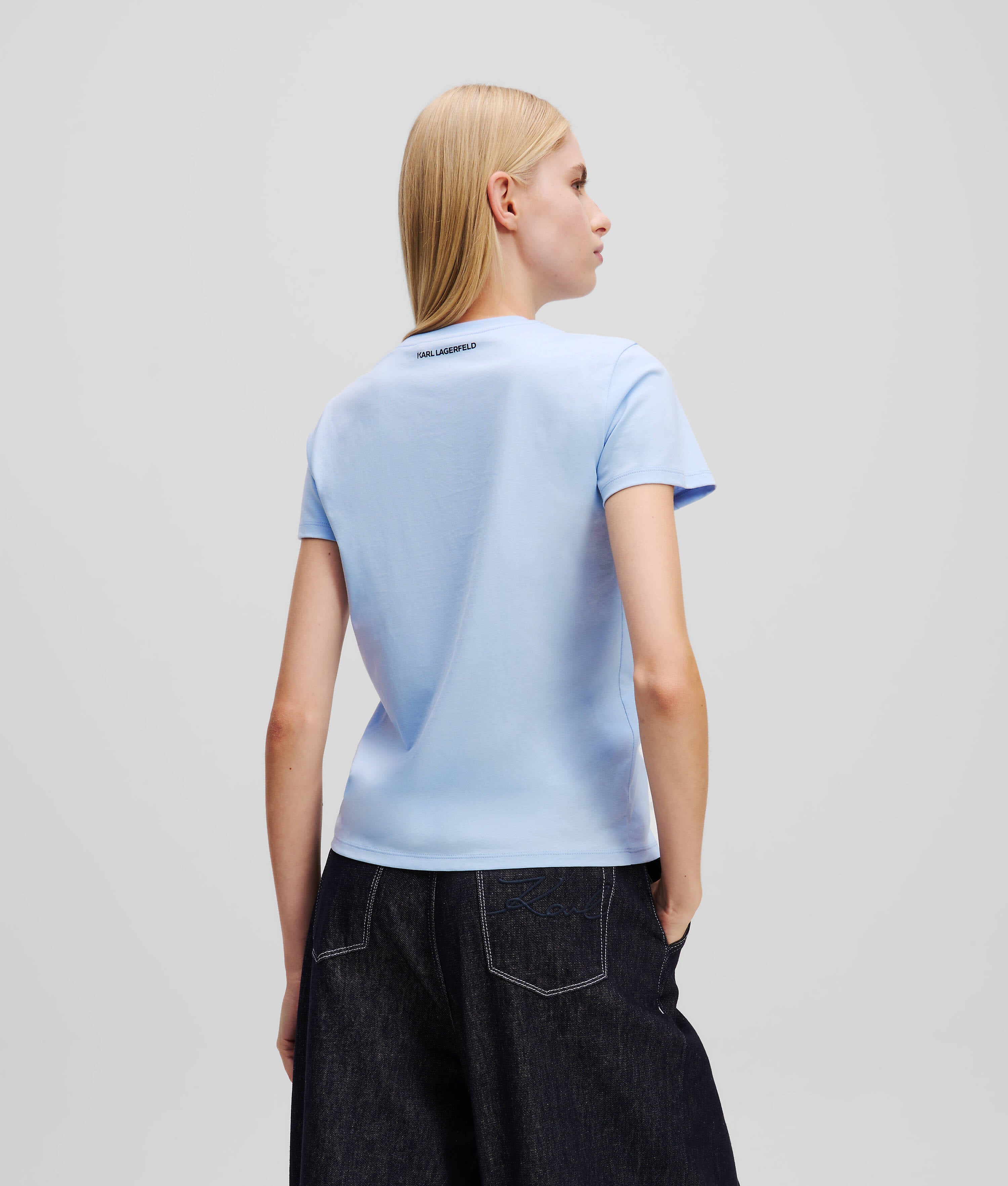 Karl Lagerfeld A1W17117 Boucle Karl Signature Tee Blue