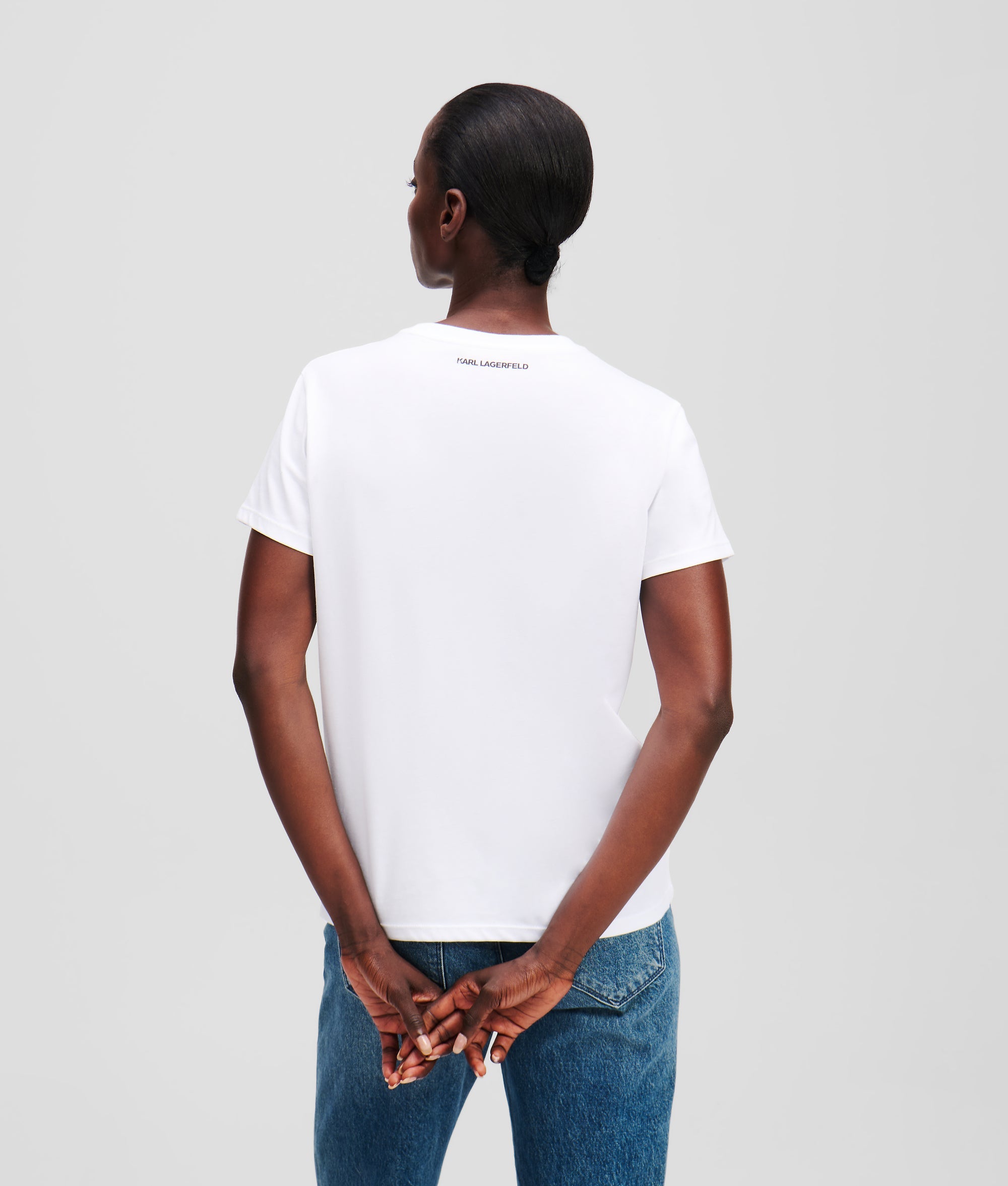 Karl Lagerfeld Womens Ikon Duo T-Shirt In White