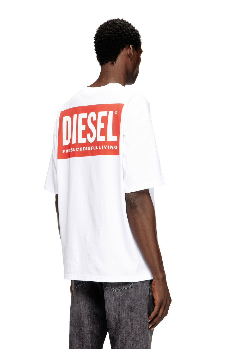 Diesel Mens M T-Box Bisk Relaxed T-Shirt In White