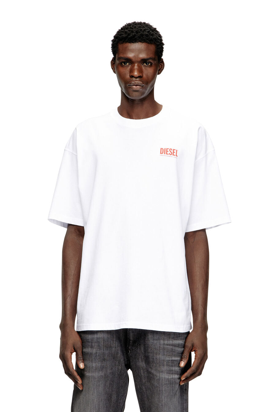 Diesel Mens M T-Box Bisk Relaxed T-Shirt In White