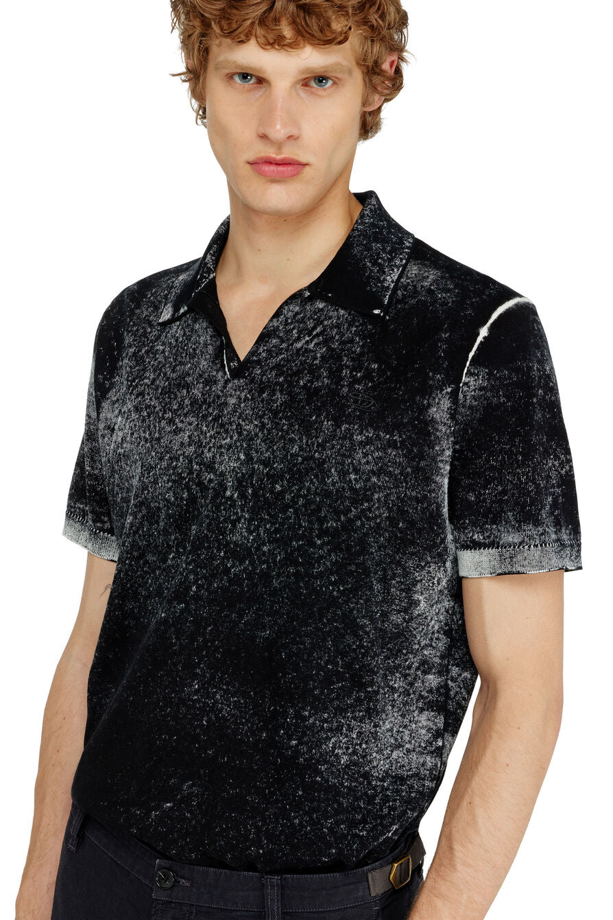 Diesel Mens Lawrie Knitwear Golfer In Charcoal Black