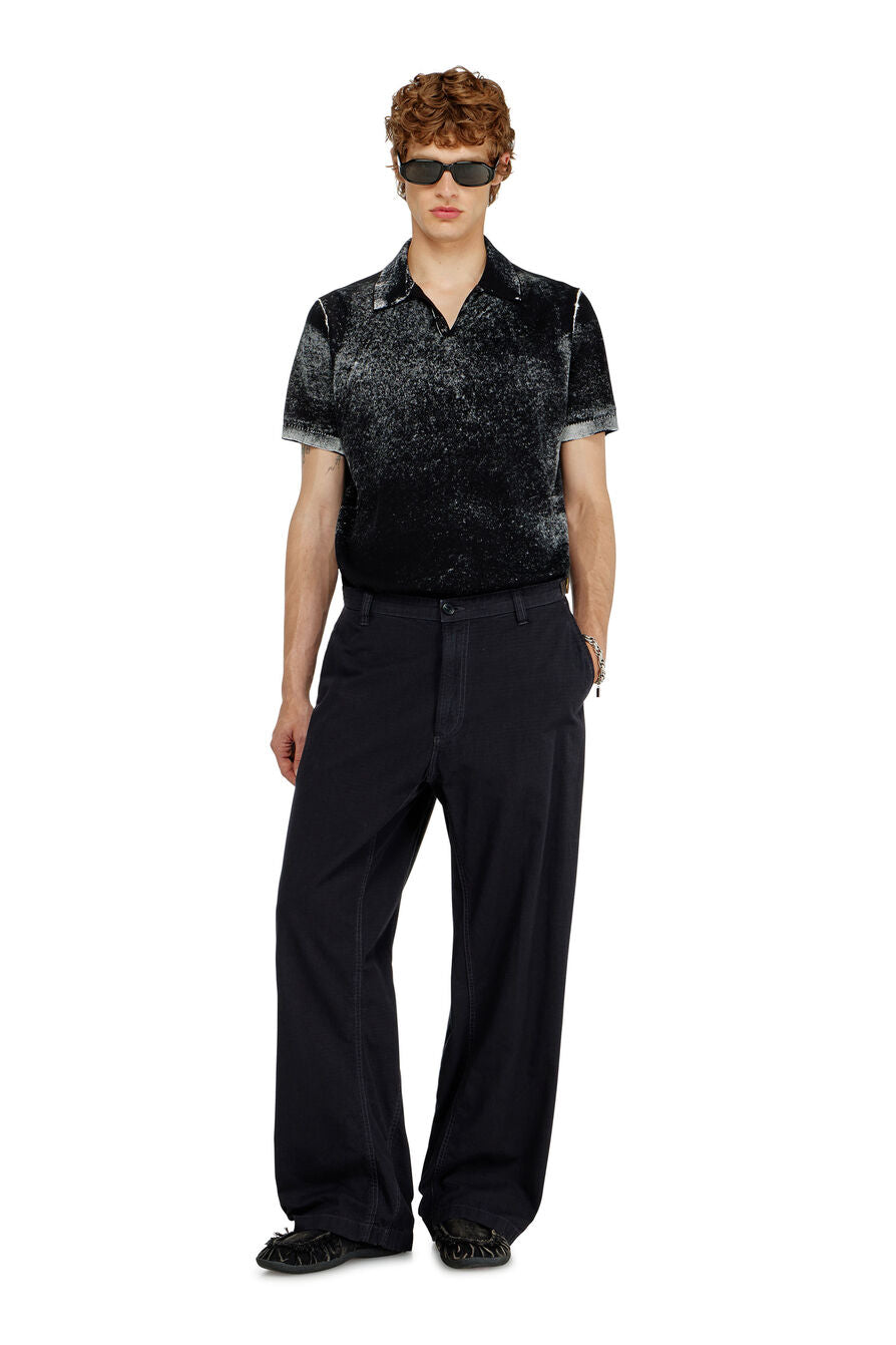 Diesel Mens Lawrie Knitwear Golfer In Charcoal Black