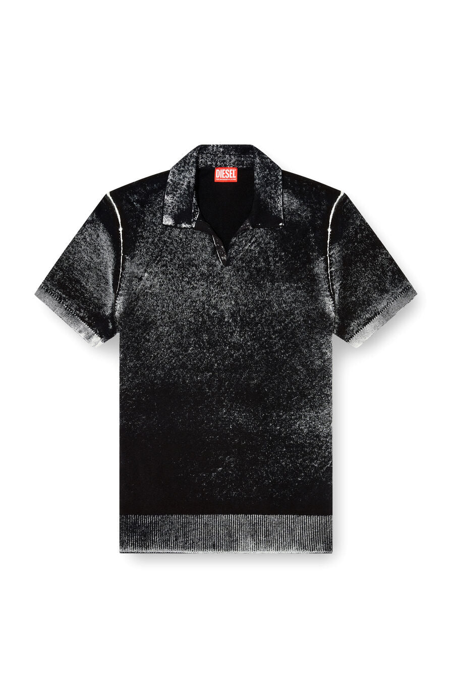 Diesel Mens Lawrie Knitwear Golfer In Charcoal Black
