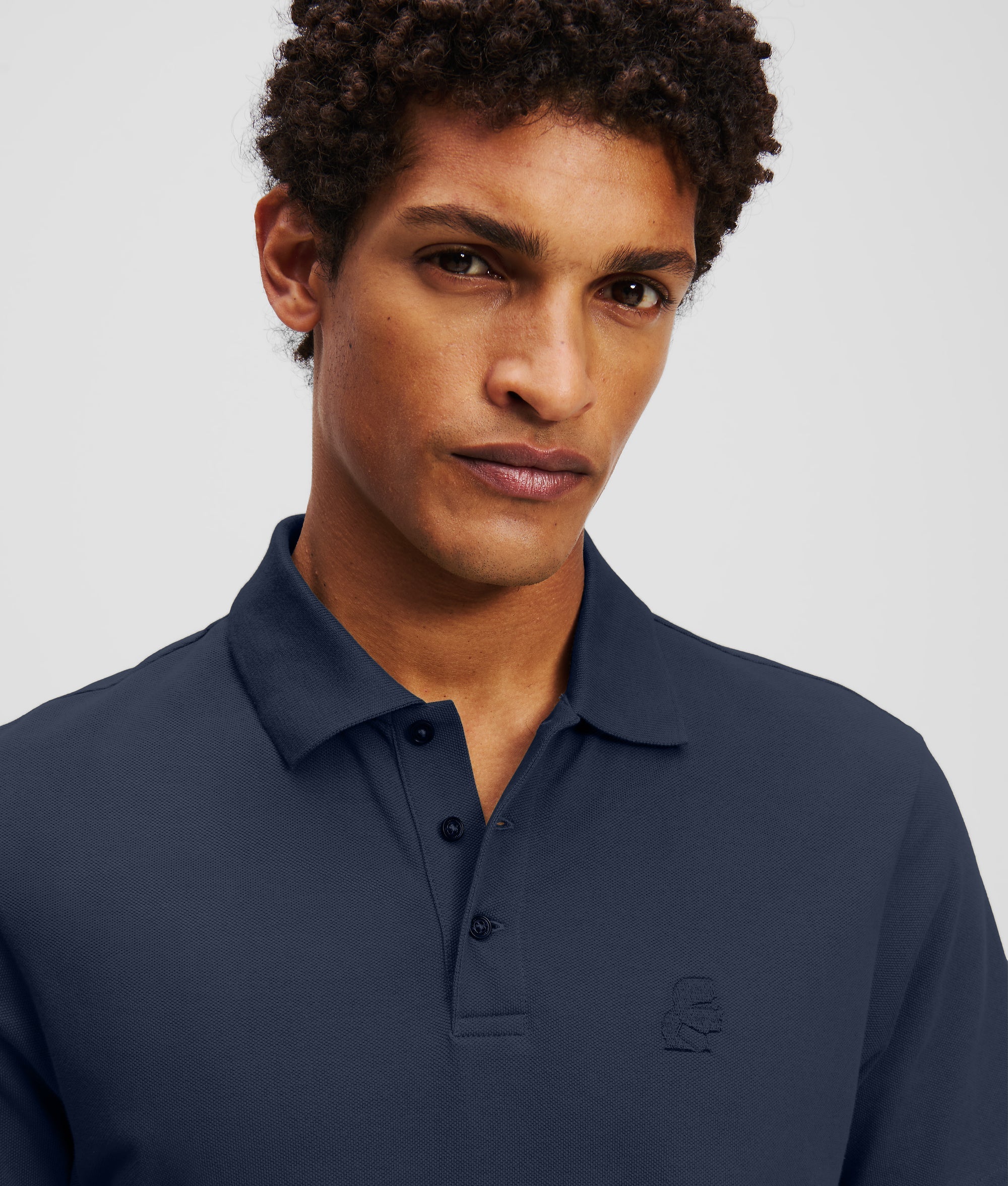 Karl Lagerfeld Mens Kameo Logo Golfer In Navy