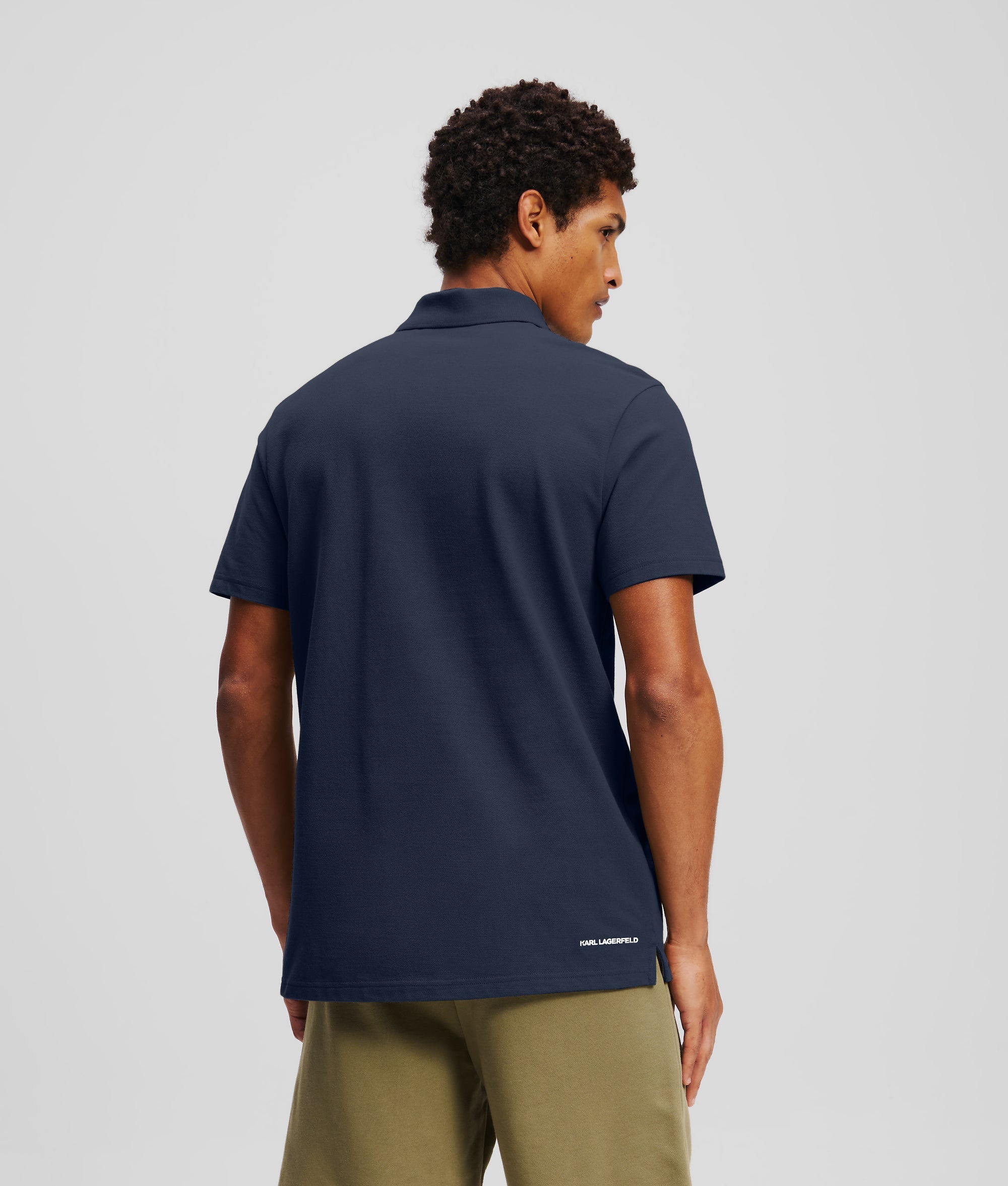 Karl Lagerfeld Mens Kameo Logo Golfer In Navy