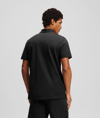Karl Lagerfeld Mens Kameo Logo Pique Golfer In Black