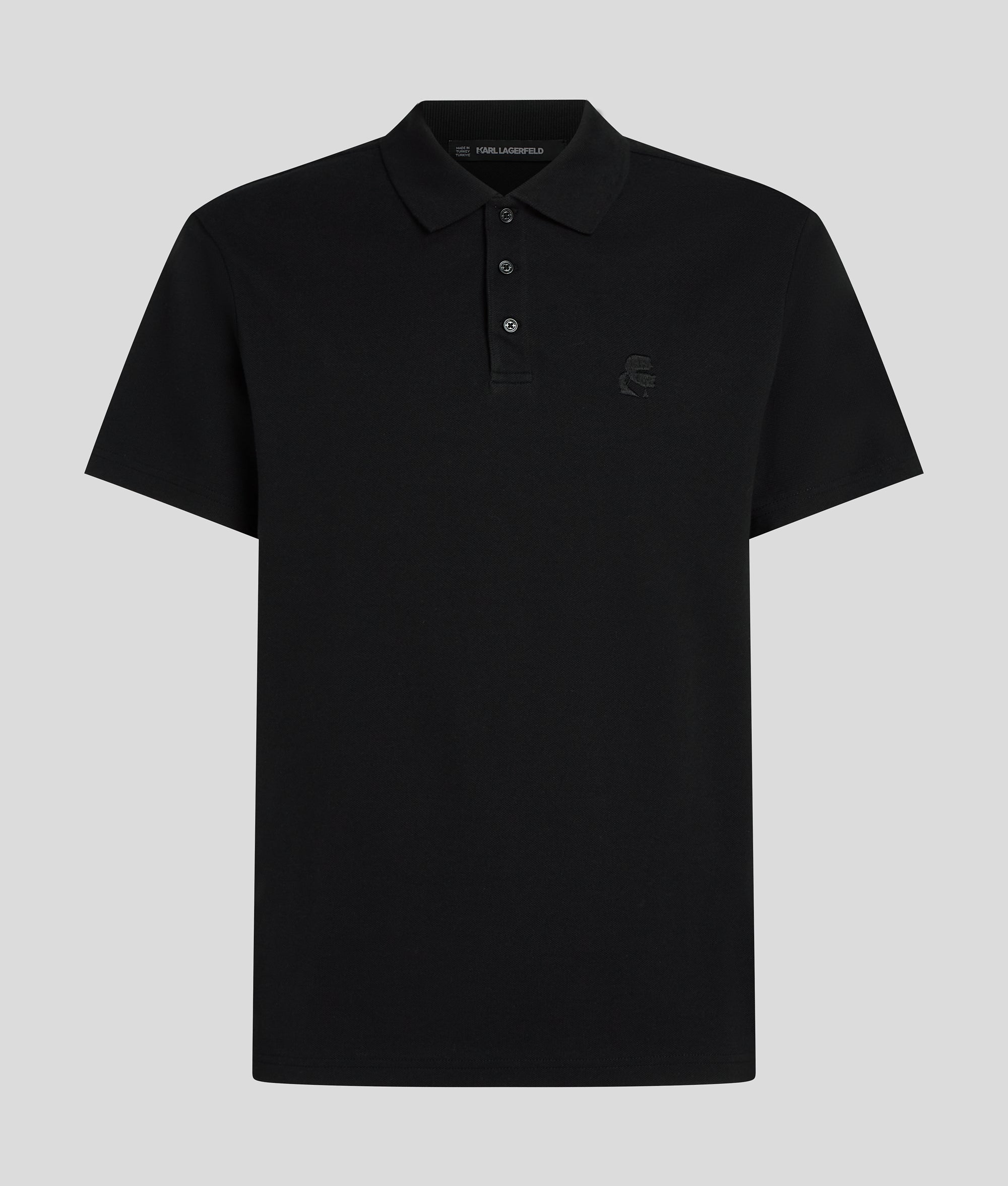 Karl Lagerfeld Mens Kameo Logo Pique Golfer In Black