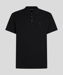 Karl Lagerfeld Mens Kameo Logo Pique Golfer In Black