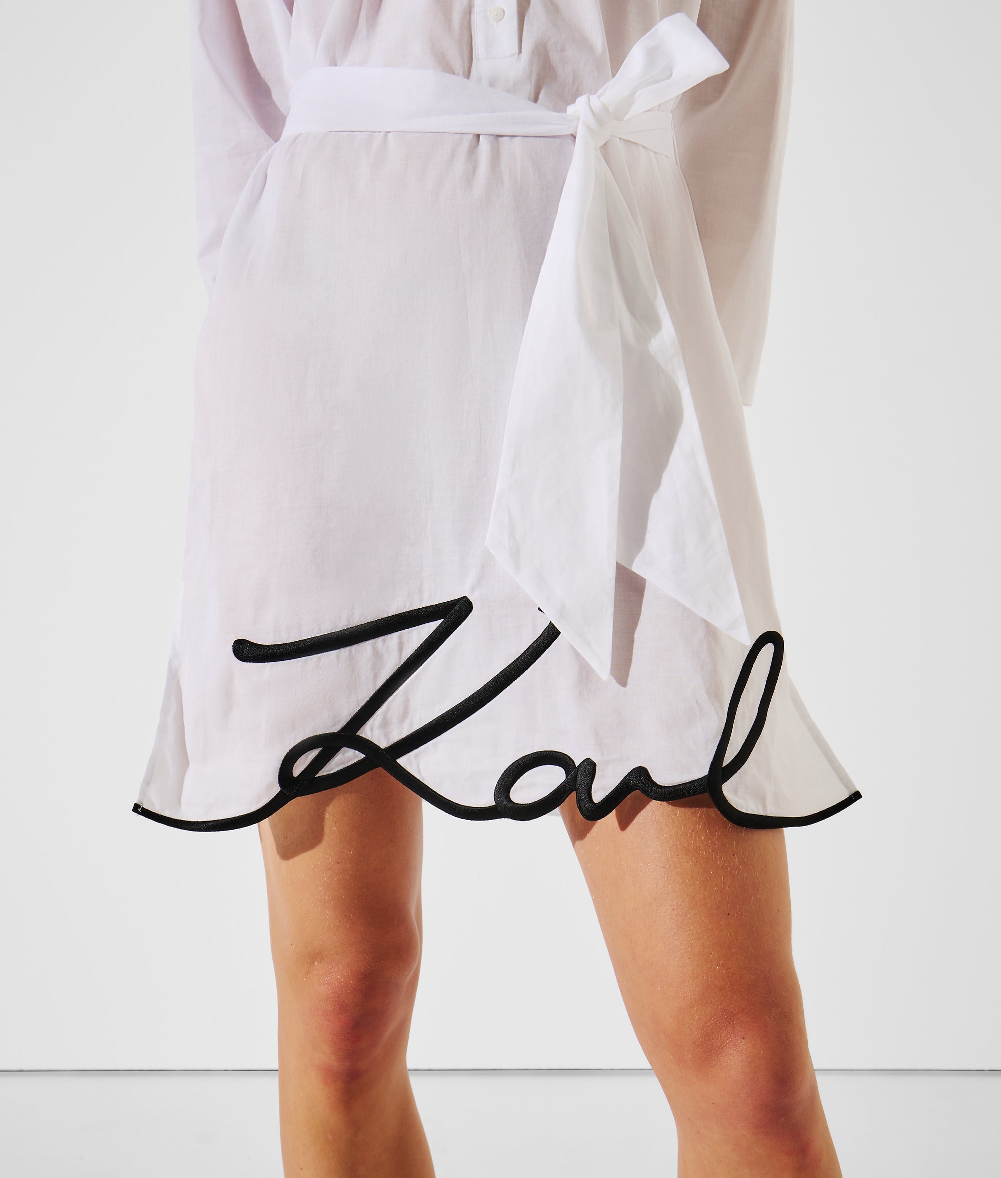 Karl Lagerfeld Signature Beach Dress For Women In White