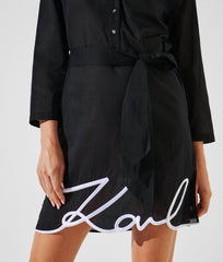 Karl Lagerfeld Signature Beach Dress For Women In Black