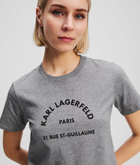 Karl Lagerfeld Womens RSG T-Shirt in Grey Melange