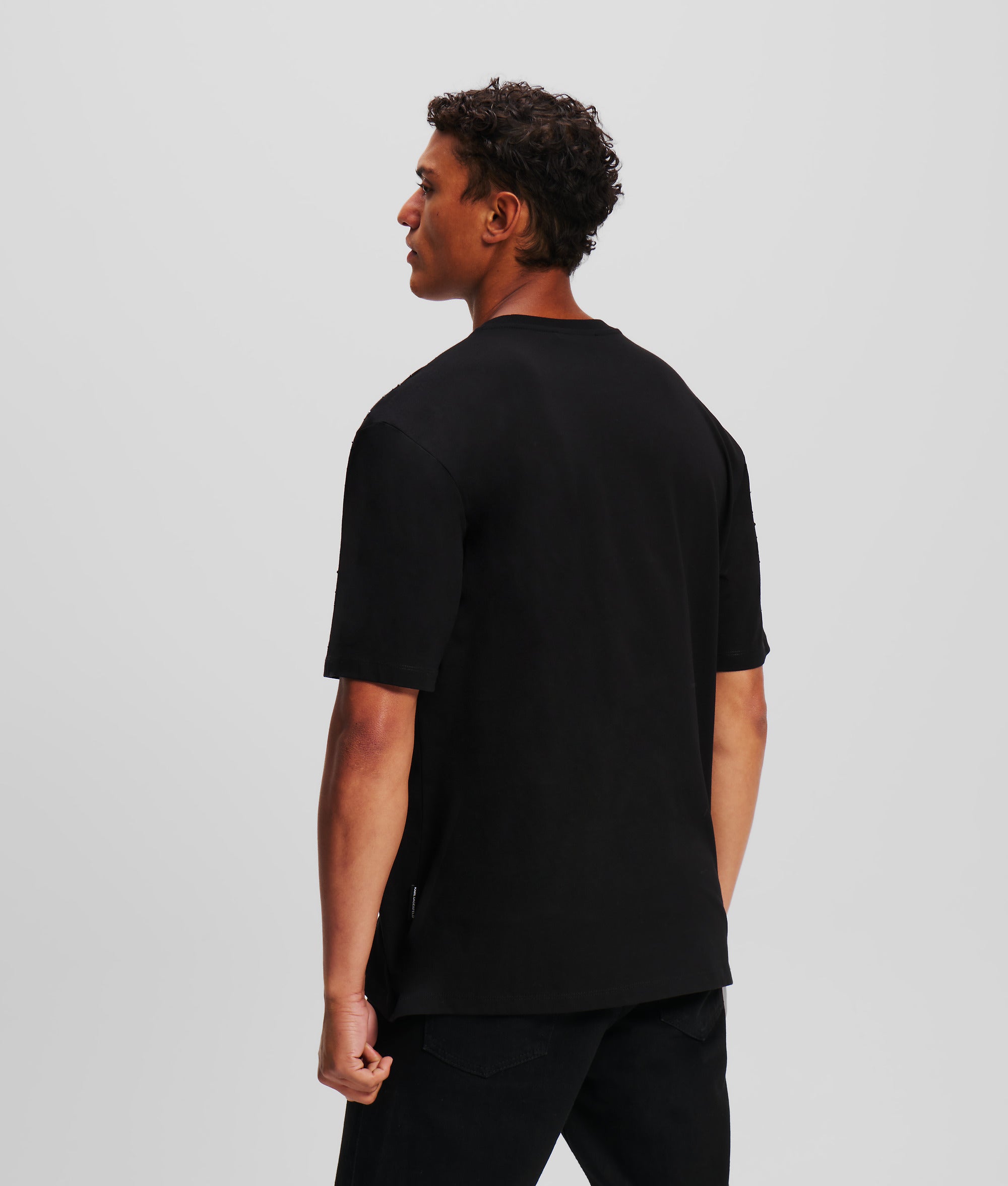 Karl Lagerfeld Mens Rhinestone T-Shirt In Black