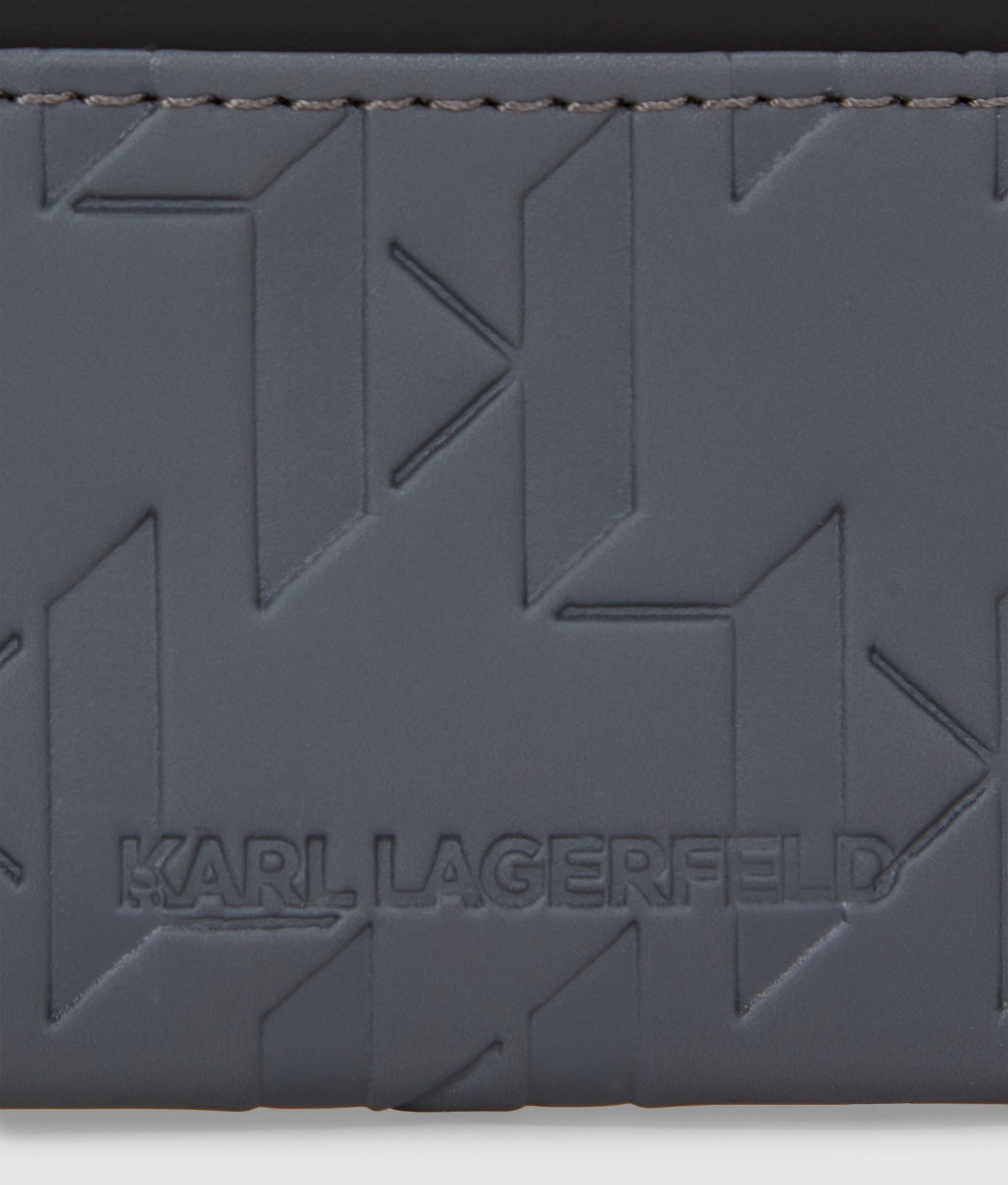 Karl Lagerfeld K Monogram Mens Weatherproof Card Holder In Grey & Black