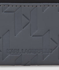 Karl Lagerfeld K Monogram Mens Weatherproof Card Holder In Grey & Black