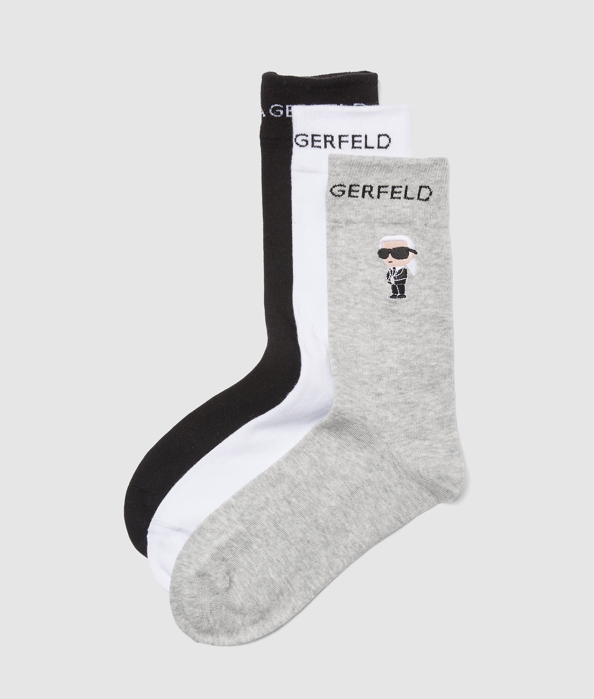 Karl Lagerfeld 3 Pack Socks Set In Black & White
