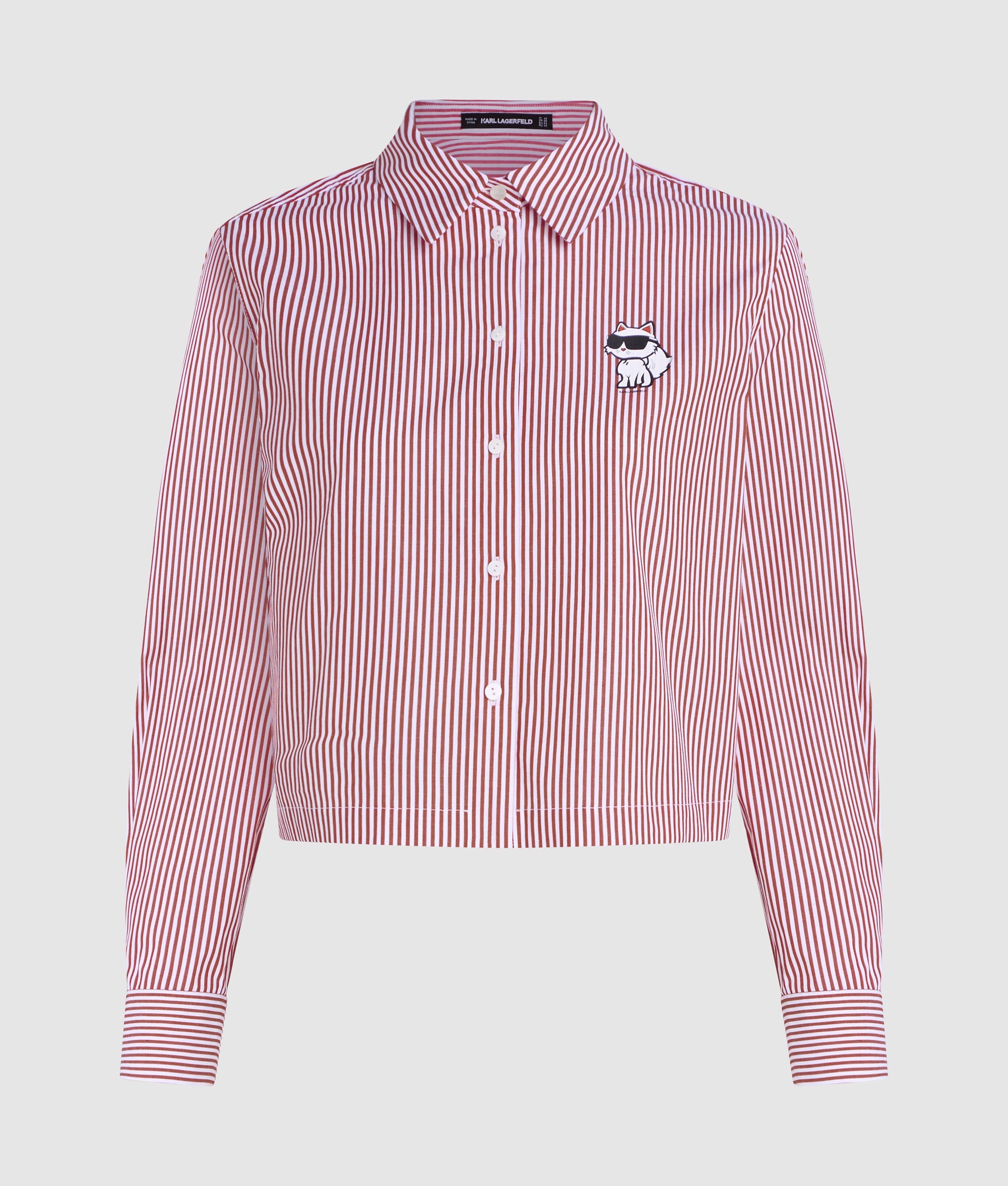 Karl Lagerfeld Womens Ikon Choupette Crop Top In Red & White