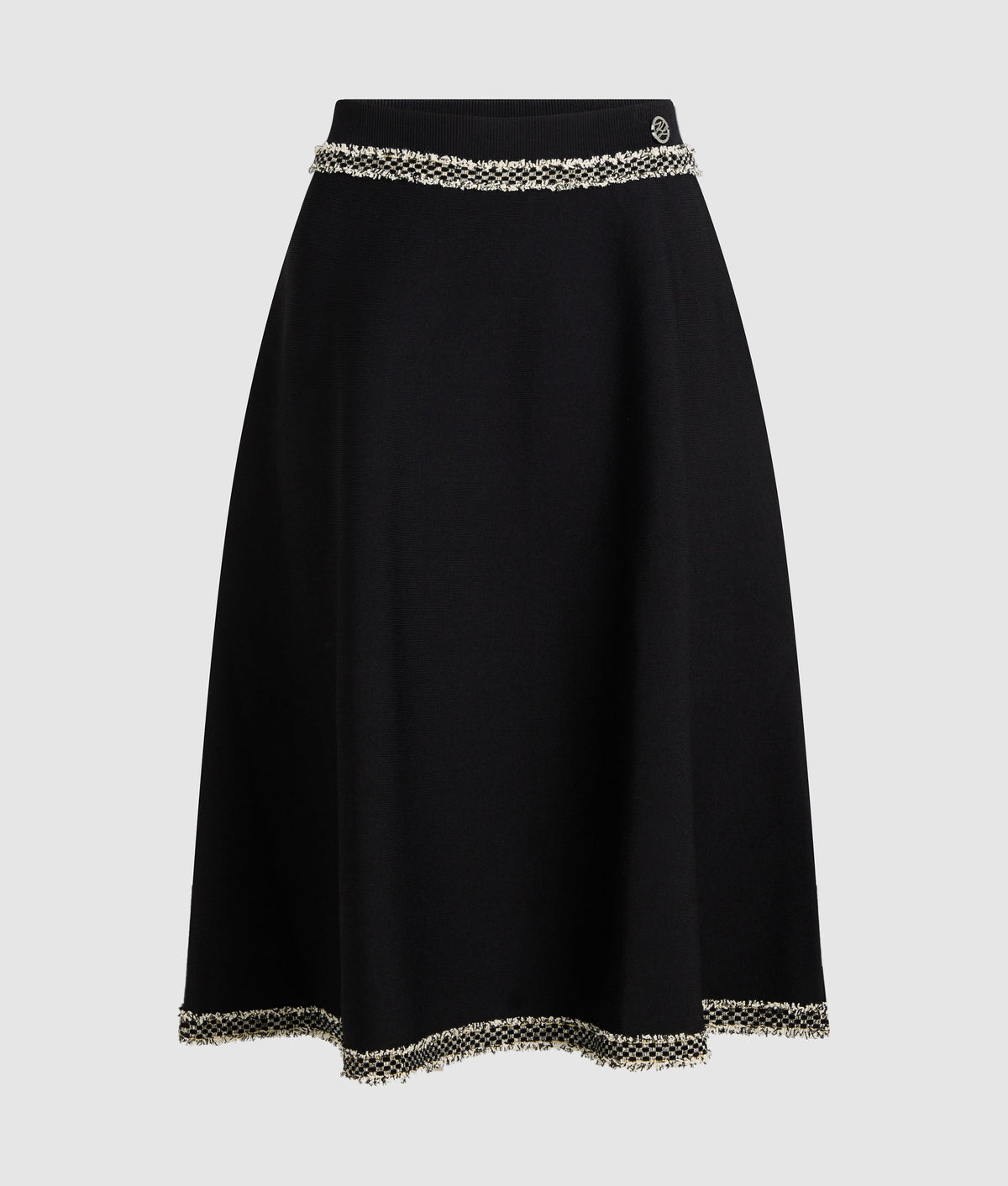 Karl Lagerfeld Boucle Detail Knit Skirt In Black