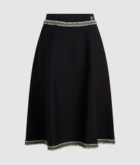 Karl Lagerfeld Boucle Detail Knit Skirt In Black