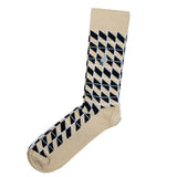 Polo Mens Abstract Cotton Ankle Socks In Taupe Multi