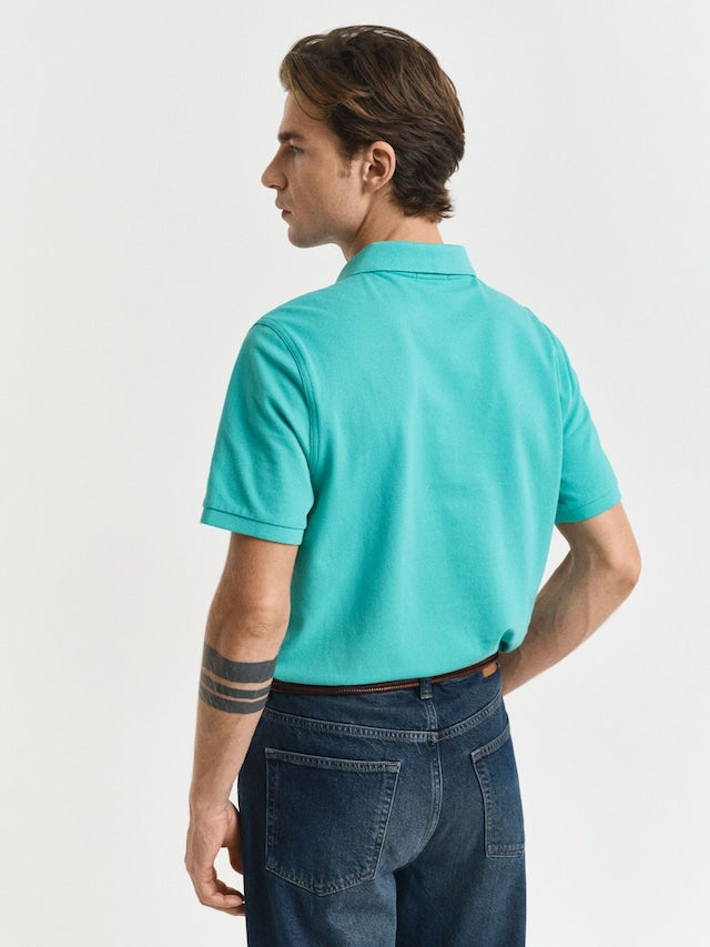 Gant Regular Shield Ss Pique Polo Turquoise