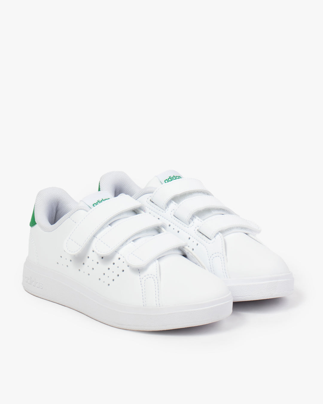 Adidas Boys Advantage Base 2.0 CF Sneakers In White & Green