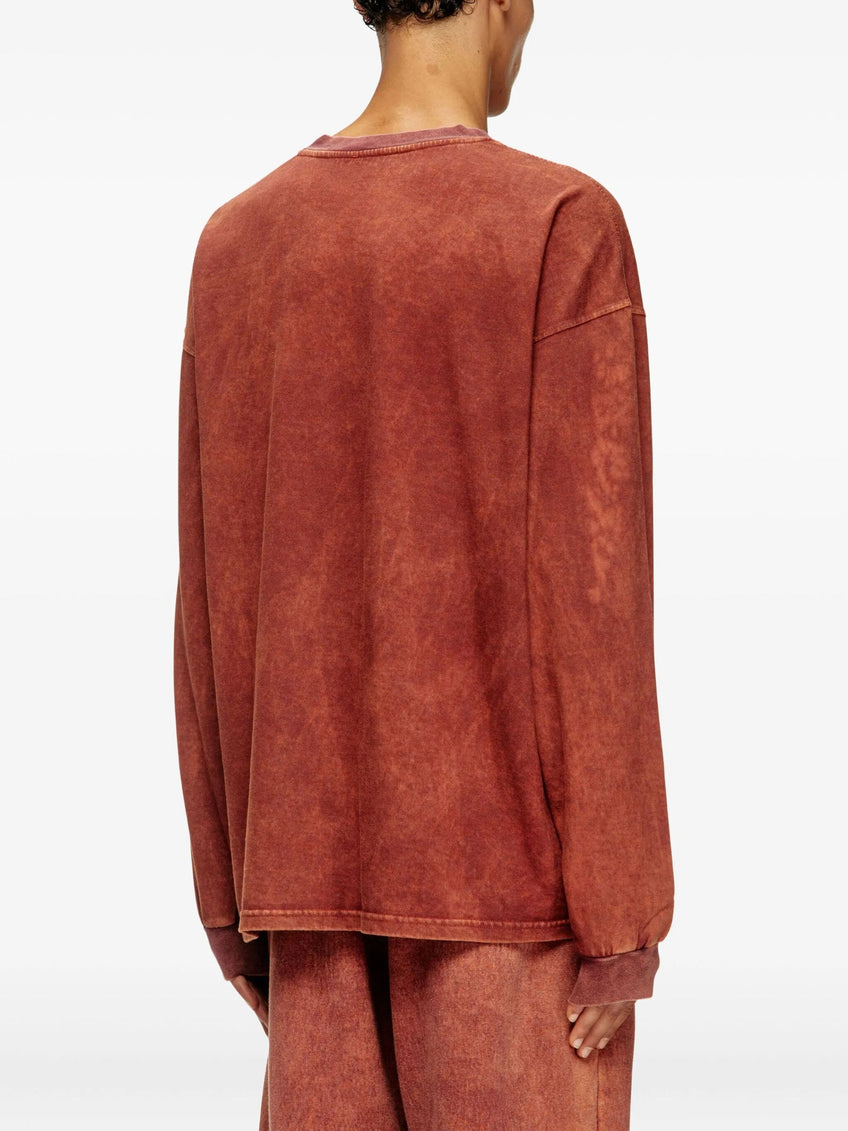 Diesel Mens T-Boxt-Ls Relaxed T-Shirt In Brick