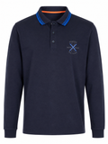 A Fish Named Fred Mens Pique Long Sleeve Golfer In Navy