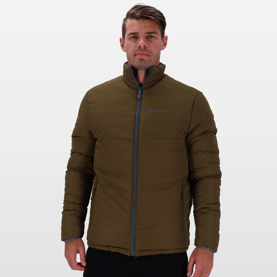 Salomon Mens Agenta Reversible Jacket In Basalt/Dark Olive