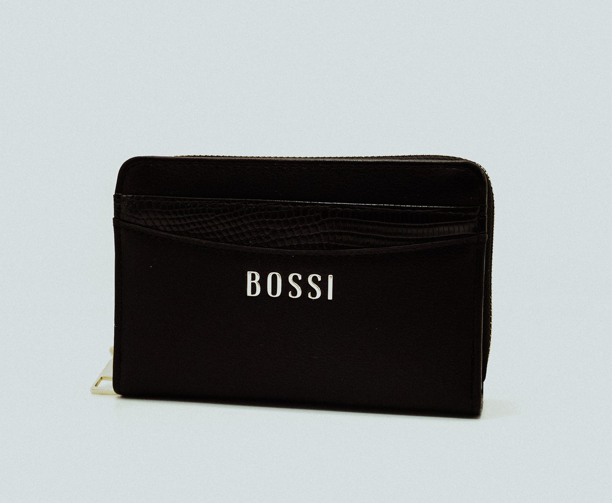 Bossi Womens Alessia Pu Zip Around Purse In Black