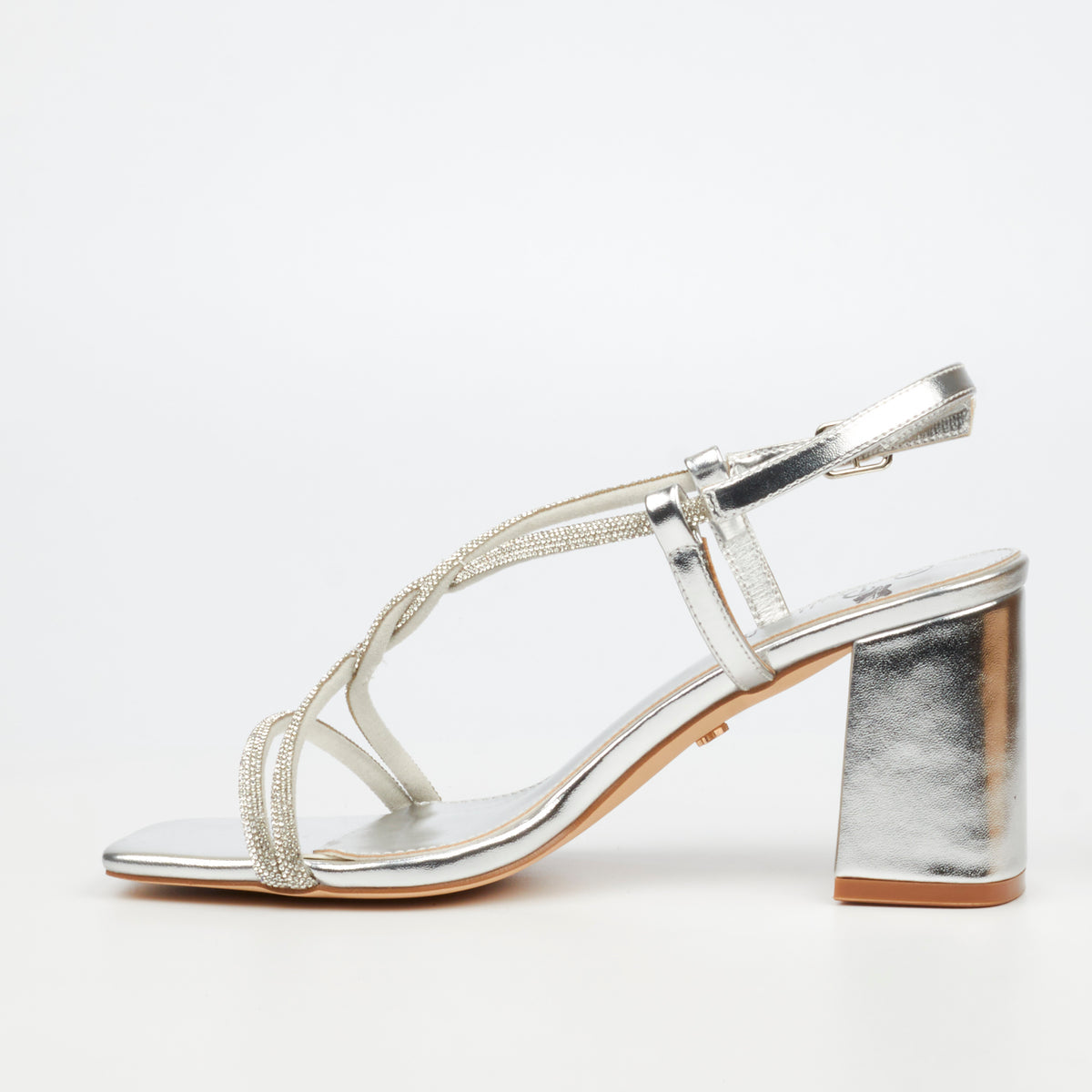 Butterfly Feet Amelle 1 Ladies Block Heel In Silver