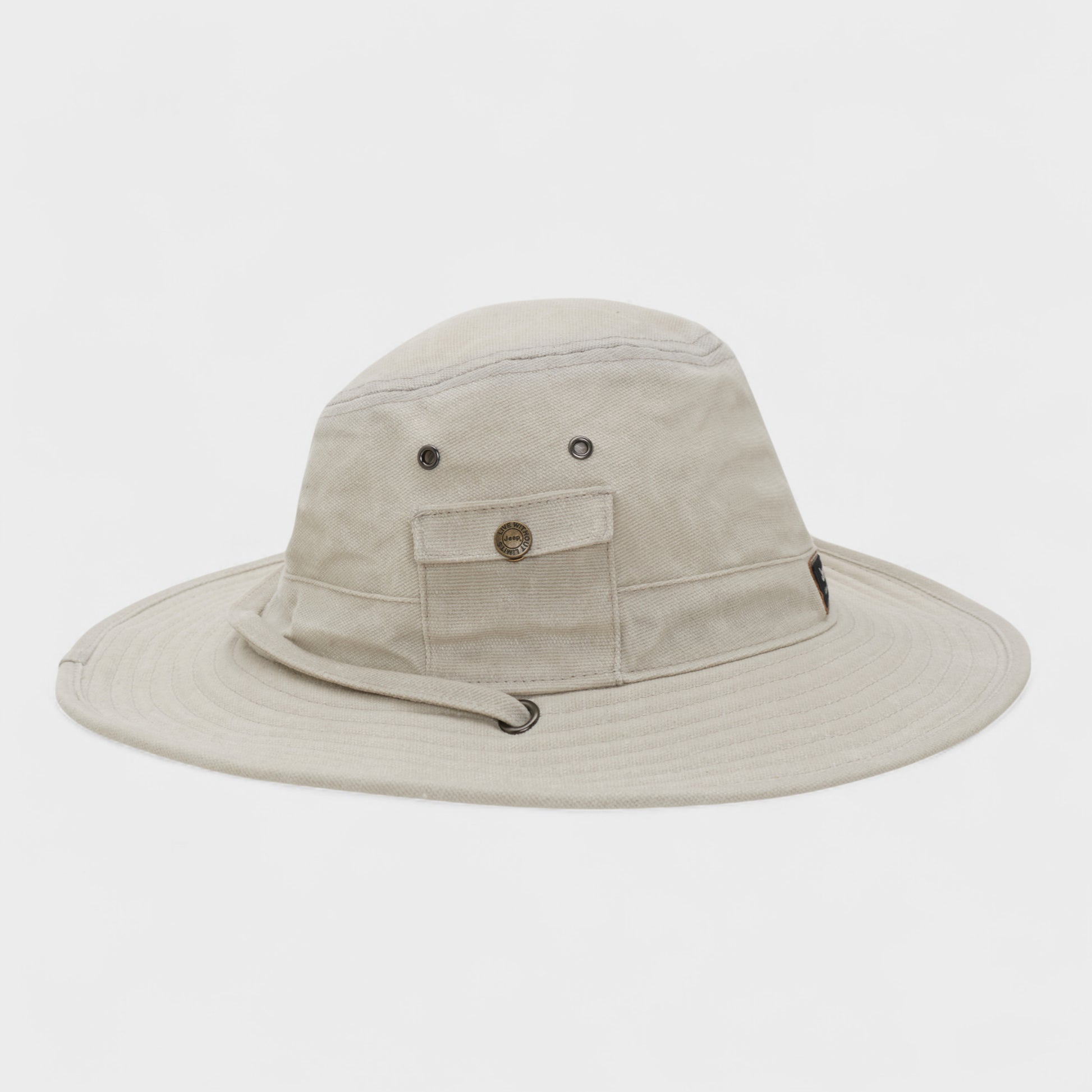Jeep Unisex Wide Brim Hat In Khaki