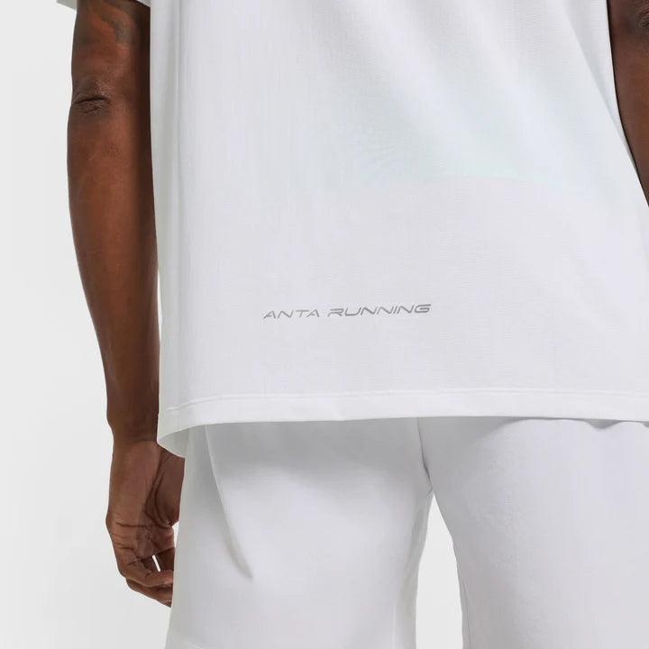 Anta Mens Advanced Running Short Sleeve T-shirt In White