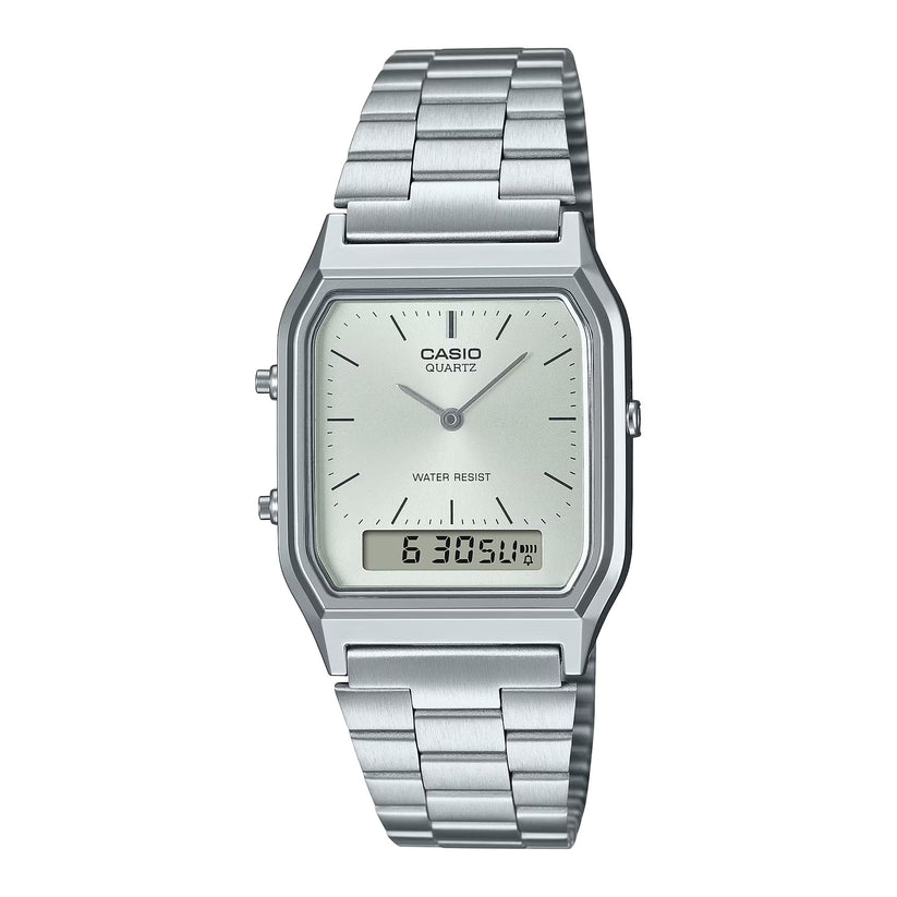Casio Retro Ana Digi Silver Dial