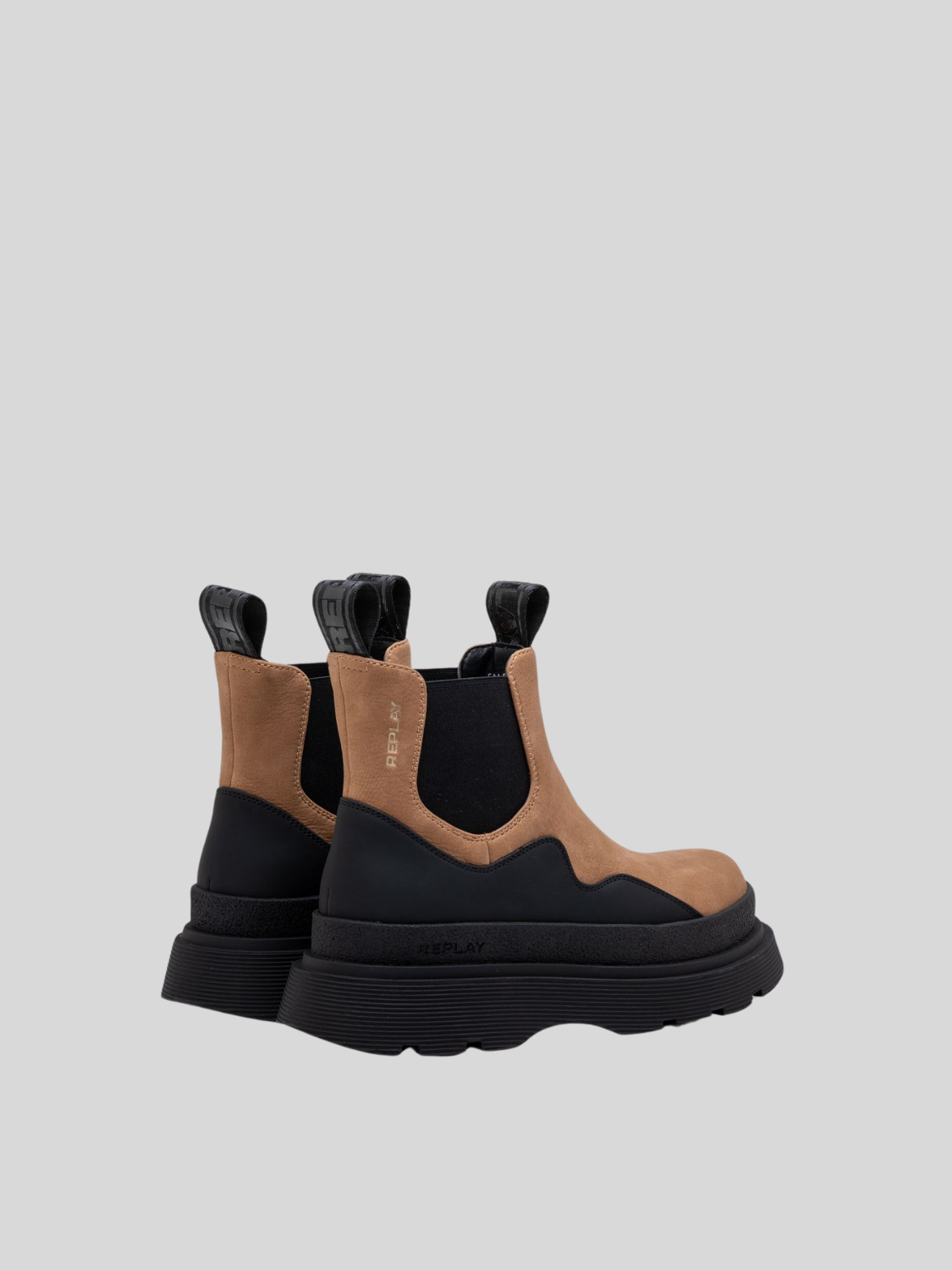 Replay Womens Artic Nubuck Chelsea Boots In Camel/Black