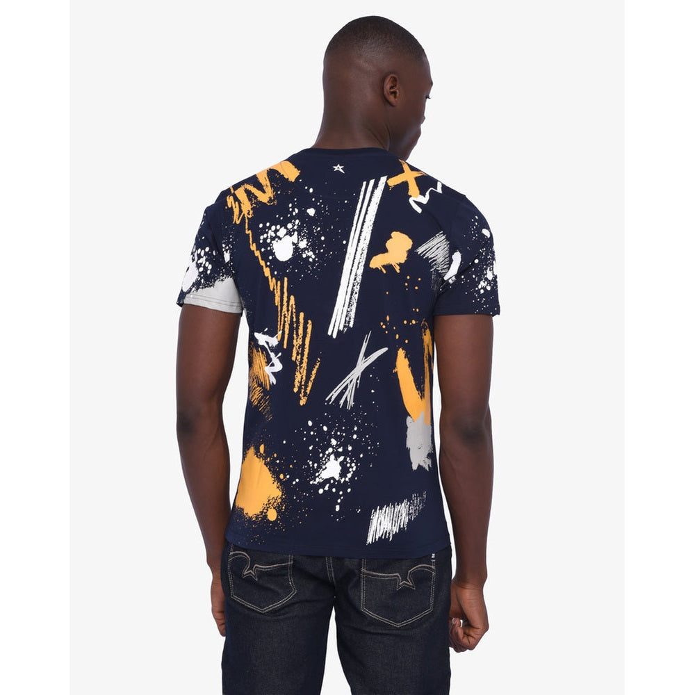 Soviet Mens Ignite Rotary Print T-Shirt In Navy