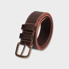 Jeep Unisex Leather Stitch Belt Brown