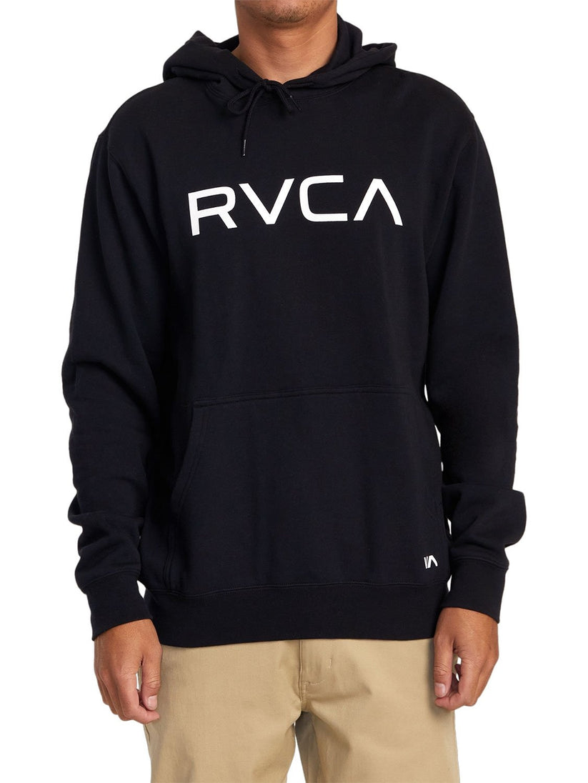 RVCA Mens Big Rvca Logo Hoodie In Black
