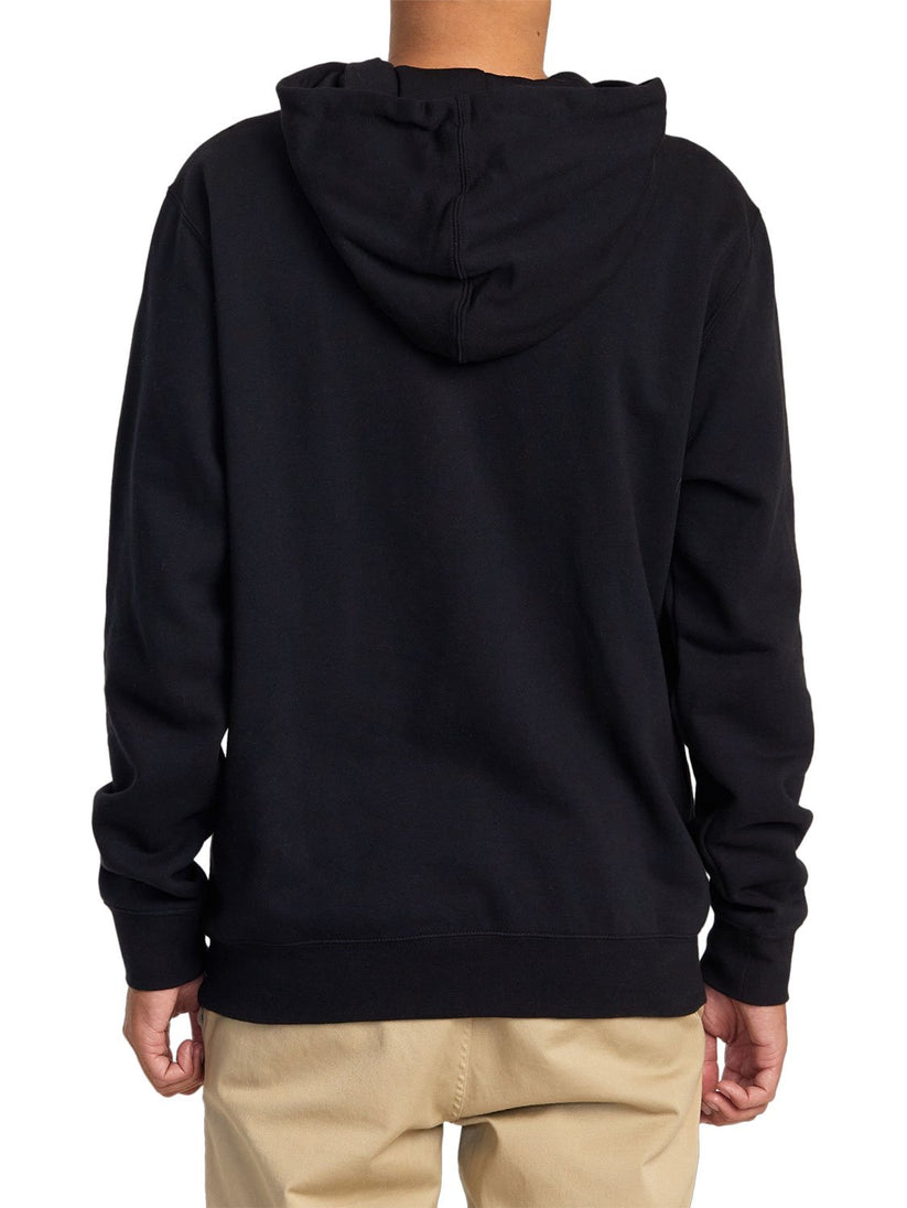 RVCA Mens Big Rvca Logo Hoodie In Black