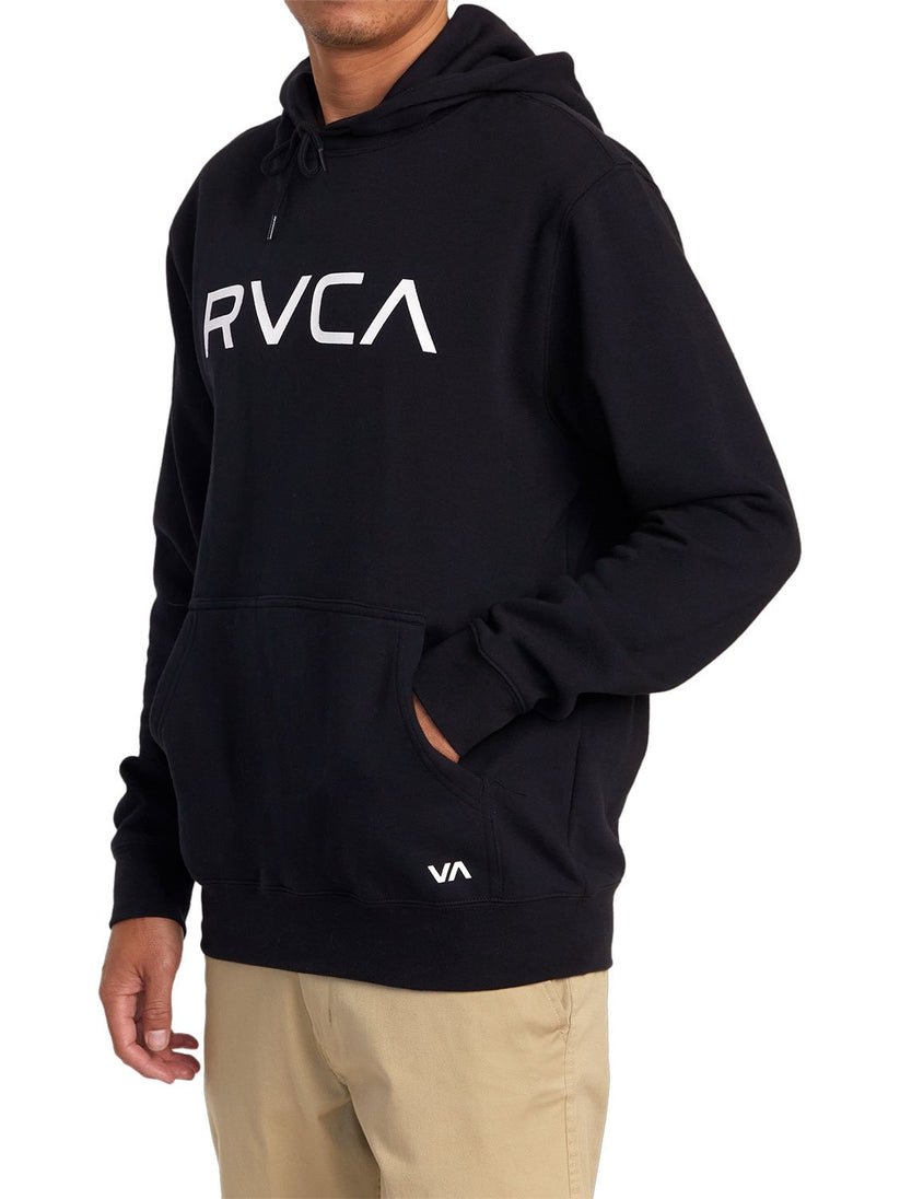 RVCA Mens Big Rvca Logo Hoodie In Black