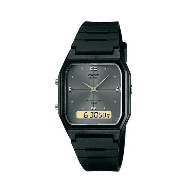 Casio Rubber Analogue Digital In Black & Gold