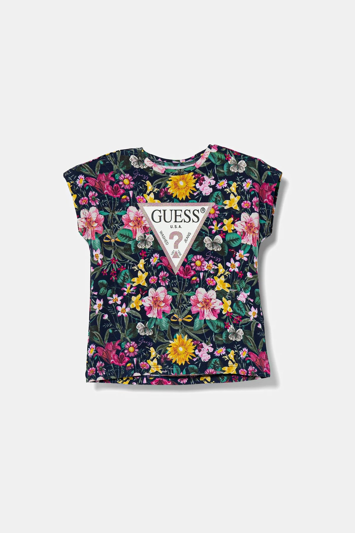 Guess Girls T-Shirt In Navy/Multi