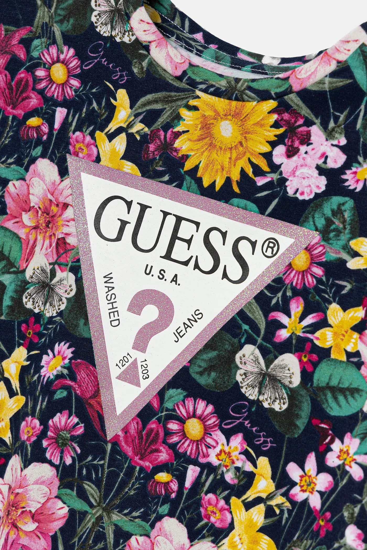 Guess Girls T-Shirt In Navy/Multi