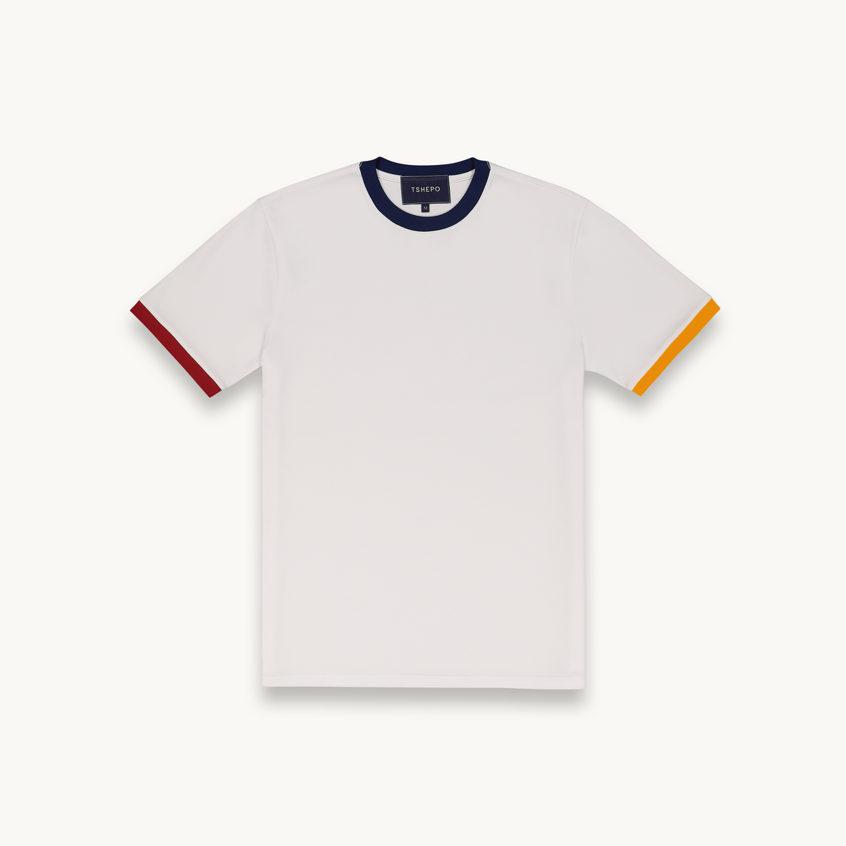 Tshepo Jeans Plain Flag Ribbed T-Shirt White
